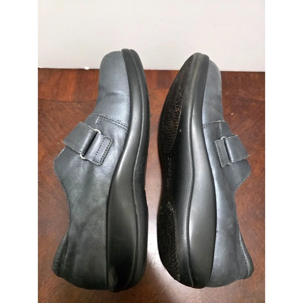 Alegria Paloma Women's Leather Slip-On Shoes Size 41 Adjustable Strap Button Acc